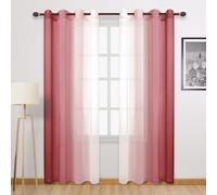 DWCN Tende trasparenti con occhielli per soggiorno, 52 W x 84 L, colore: bordeaux