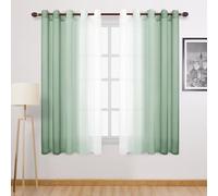 DWCN Tende trasparenti in finto lino, con sfumatura extra larga, in voile semi-voile, con occhielli, per camera da letto e soggiorno, 152 x 160 cm, set di 2 tende a pannelli, colore: verde salvia
