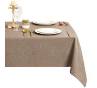 DWCN Tovaglia Antimacchia 160x320cm Rettangolare in Finto Lino Lavabile Impermeabile per Protezione Moderna Interno Tavolo, Giardino Esterno, Sala da Pranzo, Feste Matrimoni, Natalizia, Bianco