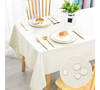 DWCN Tovaglia antimacchia, lavabile, impermeabile, per sala da pranzo, casa, giardino, feste e matrimoni, 135 x 200 cm, colore: champagne