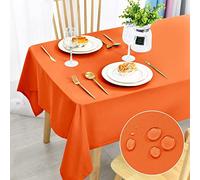 DWCN Tovaglia antimacchia, lavabile, impermeabile, per sala da pranzo, casa, giardino, feste e matrimoni, 140 x 240 cm, colore: arancione