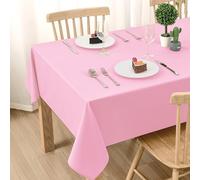 DWCN Tovaglia antimacchia, lavabile, impermeabile, per sala da pranzo, casa, giardino, feste e matrimoni, 140 x 220 cm, colore: rosa