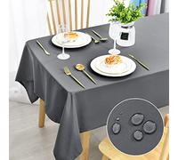 DWCN Tovaglia antimacchia, lavabile, impermeabile, per sala da pranzo, casa, giardino, feste e matrimoni, 110 x 110 cm, colore: grigio chiaro