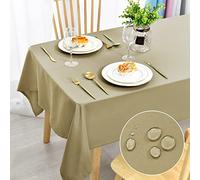 DWCN Tovaglia antimacchia, lavabile, impermeabile, per sala da pranzo, casa, giardino, feste e matrimoni, 150 x 300 cm, colore: cachi
