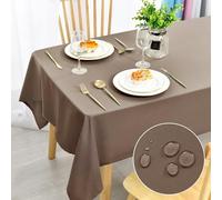 DWCN Tovaglia antimacchia, lavabile, impermeabile, per sala da pranzo, casa, giardino, feste e matrimoni, 150 x 300 cm, colore: marrone