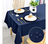 DWCN Tovaglia antimacchia, lavabile, impermeabile, per sala da pranzo, casa, giardino, feste e matrimoni o casa, 150 x 300 cm, colore: blu scuro