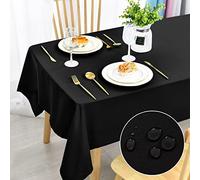 DWCN Tovaglia antimacchia, lavabile, impermeabile, per sala da pranzo, casa, giardino, feste e matrimoni o casa, 140 x 200 cm, colore: nero