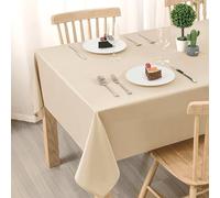 DWCN Tovaglia beige per esterni, resistente alle intemperie, 140 x 280 cm, antimacchia, lavabile, impermeabile, lavabile, per sala da pranzo, giardino, feste, matrimoni o casa