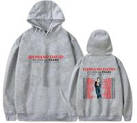 DWDKJU Damiano David Funny Little Fears 2025 Felpe, Felpe con Cappuccio A Maniche Lunghe, Pullover con Grafica Stampata, Uomo E Donna, Dolce Regalo per L'amante,Grigio,M