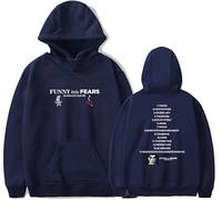 DWDKJU Damiano David Funny Little Fears 2025 Felpe, Felpe con Cappuccio A Maniche Lunghe, Pullover con Grafica Stampata, Uomo E Donna, Dolce Regalo per L'amante,Blu,M