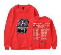 DWDKJU M. Pokora Adrenaline Tour Felpe, Felpe con Cappuccio A Maniche Lunghe, Pullover con Grafica Stampata, Uomo E Donna, Dolce Regalo per L'amante,Rosso,3XL
