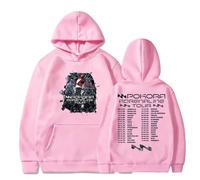 DWDKJU M. Pokora Adrenaline Tour Felpe, Felpe con Cappuccio A Maniche Lunghe, Pullover con Grafica Stampata, Uomo E Donna, Dolce Regalo per L'amante,Rosa,L