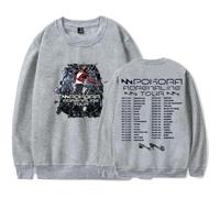DWDKJU M. Pokora Adrenaline Tour Felpe, Felpe con Cappuccio A Maniche Lunghe, Pullover con Grafica Stampata, Uomo E Donna, Dolce Regalo per L'amante,Grigio,XXL