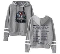 DWDKJU M. Pokora Adrenaline Tour Felpe, Felpe con Cappuccio A Maniche Lunghe, Pullover con Grafica Stampata, Uomo E Donna, Dolce Regalo per L'amante,Grigio,XL