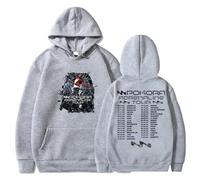 DWDKJU M. Pokora Adrenaline Tour Felpe, Felpe con Cappuccio A Maniche Lunghe, Pullover con Grafica Stampata, Uomo E Donna, Dolce Regalo per L'amante,Grigio,S