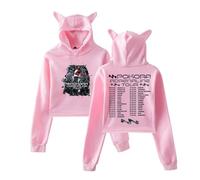 DWDKJU M. Pokora Adrenaline Tour Felpe, Felpe con Cappuccio A Maniche Lunghe, Pullover con Grafica Stampata, Uomo E Donna, Dolce Regalo per L'amante,Rosa,XL