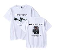 DWDKJU M. Pokora Adrenaline Tour Maglietta, Gli Appassionati di Musica Stampata alla Moda Leggera A Maniche Corte da Indossare Tutti I Giorni,Bianca,3XL