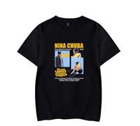 DWDKJU Nina Chuba 2025 Maglietta, Gli Appassionati di Musica Stampata alla Moda Leggera A Maniche Corte da Indossare Tutti I Giorni,Nero,4XL