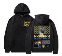 DWDKJU Quevedo Buenas Noches Tour 2025 Felpe, Felpe con Cappuccio A Maniche Lunghe, Pullover con Grafica Stampata, Uomo E Donna, Dolce Regalo per L'amante,Nero,XL