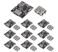DWEII 10PCS Type-C USB 5V 2A Boost Converter Step-Up Modulo di Alimentazione Batteria al Litio Protezione Scheda di Protezione Display USB per Caricatore Fai Da Te (Nessuna Versione Saldatura)
