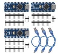 DWEII 3 pezzi Nano Board V3.0 ATmega328P con cavo compatibile con Arduino Nano V3.0 con pin header non saldato (porta USB C)