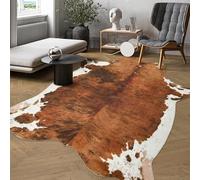 DweIke Tappeto in finta pelle di mucca, 1,9 x 1,6 m, con stampa animalier, adatto per camera da letto, soggiorno, decorazione occidentale, sala da pranzo, ufficio, tappeto con pelle di animale,