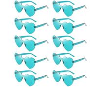 Dwenarry 10 Pack Occhiali Da Sole Da Donna Cuore Blu Moda Set Di Occhiali Cuori Da Festa per Donne