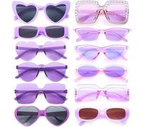 Dwenarry 12 Pack Occhiali da Sole Donna Viola Retrò Anni '90 Moda Set di Occhiali da Sole da Festa per Donne