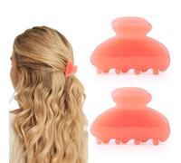 Dwenarry 2 piccoli fermagli per capelli da donna, colore arancione