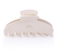 Dwenarry Fermaglio per capelli da donna, grande, bianco, acetato, 10 cm