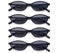 Dwenarry Occhiali da sole ovali da donna Vintage moda Set di occhiali nero retrò degli anni ' 90 Chic feste eyewear da donne 4 pezzi