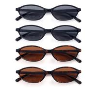 Dwenarry Occhiali da sole ovali da donna Vintage moda Set di occhiali retrò degli anni ' 90 Chic feste eyewear da donne 4 pezzi