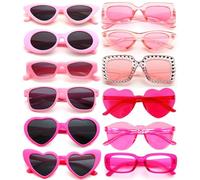 Dwenarry Rosa Occhiali da Sole da Donna,Occhiali Festa Vintage Occhiali Da Sole Kit per Feste Carnevale Matrimonio Addio al Nubilato 12 Pezzi