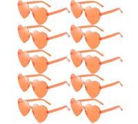 Dwenarry Set di 90 occhiali a forma di cuore, a forma di cuore, senza bordi, alla moda, trasparenti, a forma di cuore, per feste a tema Taylor Swift, Occhiali Cuore Arancione