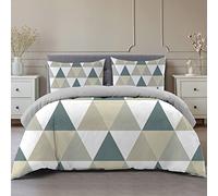 Dwetcxo Copripiumino Singolo Grigio Verde Bianco Copriletto Singolo Morbida Microfibra Copripiumone Resistente Copripiumino Traspirante Copriletto Copripiumini+2 Federe Cuscini 50x75cm (150x200cm)