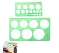 DWFEYOI 2 Pezzi Stencil circolare Modello circolare Modello in plastica Stencil da disegno con cerchi Righello circolare per disegnare Misurare Progettare,stencil per pittura,goniometro