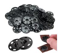 DWFEYOI 20 PCS Sewing Buttons 21mm Metal Snap Buttons Set Black Stainless Steel Metal Snap Fasteners Sewing Buttons for Sewing Supplies DIY Crafts,bottoni automatici a pressione,bottoni