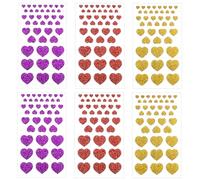 DWFEYOI 252 pezzi Adesivi Cuori Glitter Autoadesivi Scrapbooking Stickers Valentine's Day Decorazione per Muro Parete Sacchetti Cartolina Biglietti Auguri Buste Regalo Creazione (3 colori)