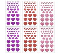 DWFEYOI 252pezzi Adesivi Cuori Glitter Autoadesivi Scrapbooking Stickers Valentine's Day Decorazione per Muro Parete Sacchetti Cartolina Biglietti Auguri Buste Regalo Creazione (3 colori)