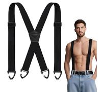 DWFEYOI Bretelle uomo lavoro,Bretelle per Uomo Extra Resistente 3,8 cm - Ideali per Pantaloni da Lavoro, Sci e Salopette, con 4 Passanti a Bottone e Indossabili Sotto i Vestiti