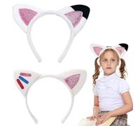 DWFEYOI Fascia con Orecchie, Cute Cerchietto Gatto,Capelli Copricapo, Cerchietto Orecchie, Accessorio per Capelli per Carnevale e Feste a Tema