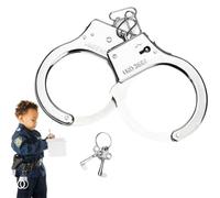 DWFEYOI giochi di ruolo per feste, Confezione da 1 manette giocattolo per bambini con chiave, manette della polizia in metallo,regali cosplay, polizia giocattolo per bambini