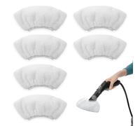 DWFEYOI Panni in microfibra per pulitore a vapore - Set 6x panno per pulire vetri interni auto - Strofinacci ricambi 19x8cm Stracci lavabili - bianco,vaporella pulitore vapore casa