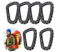 DWFEYOI Set di 6 Moschettone in plastica, Moschettone nero, Set di moschettoni in plastica, Moschettone da esterno, Moschettone grande, Molle a D,moschettone per cuffie tattiche