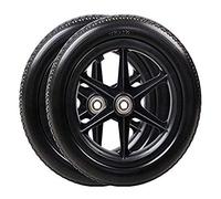 DWhui 2pcs 12 Pollici Manuale for Sedia a rotelle Ruota Posteriore Caster Non Gonfiabile della Rotella Pu Pneumatici Sedia a rotelle Accessori Ruota Posteriore (Colore : Black)