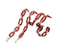 DWhui Catena con Bottoni in Acrilico Color Ambra Catena per Occhiali da Vista Maschera Anti-smarrimento Occhiali da Sole appesi Cordini Tenere la Collana con la Corda (Marbled Red)