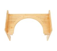 DWIKRYT Sgabello per WC fisiologico, in bambù, in legno, a forma di C, per uso domestico, hotel, locanda