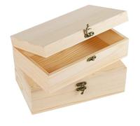 Dwitkul 2 pezzi Scatola in legno con coperchio 25 * 15 * 8 cm Scatola di legno piccola, scatolas dei ricordi per fai da te, decorazione e conservazione