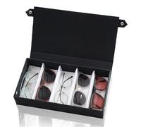 Dwitkul Custodia Occhiali 5 Scomparti Organizer con Coperchio Porta Occhiali da Sole e da Vista Scatola per Gioielli e Comò, Armadio, Viaggio