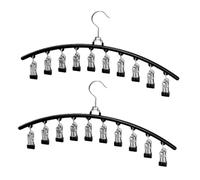 Dwitkul Set di 2 Stendi Calze in Acciaio Inox con 10 Clip Stendibiancheria Girevole a 360° Gancio Antivento Asciugacapelli per Calze Intimo Asciugamani Capi Bambini Organizzatore Armadio Girevole